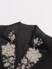 Ilonka Black Floral Beaded Maxi Dress