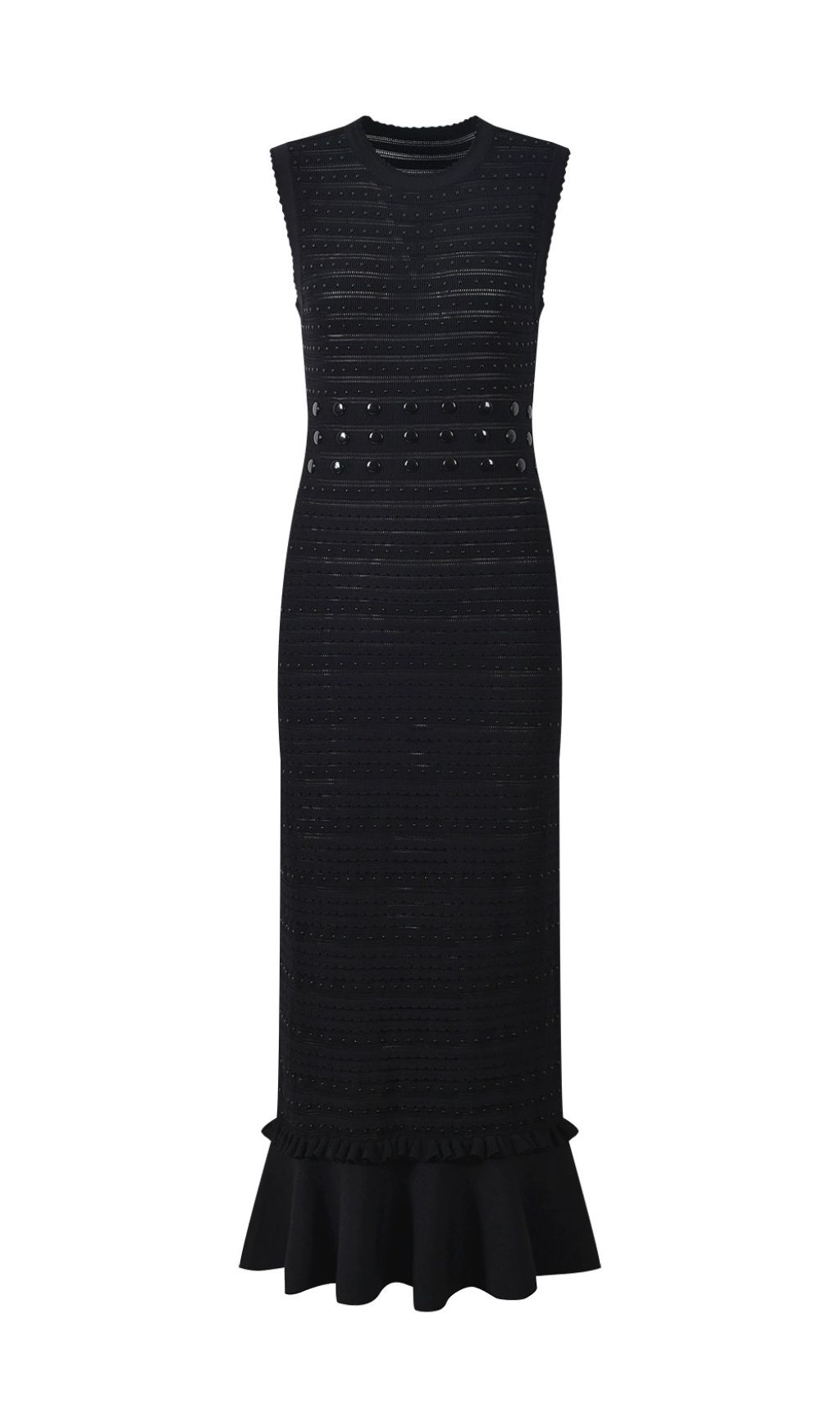 Chic Studded Knit Midi Dress