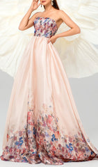 Bilhah Strapless Floral Maxi Dress