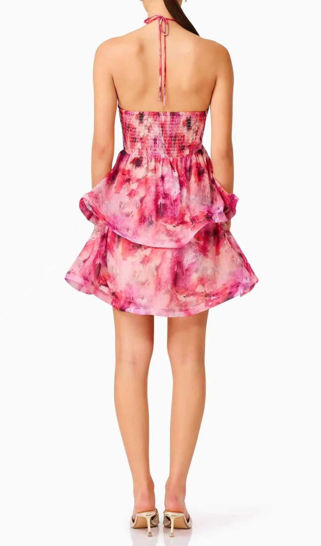 Fantine Floral Halter Mini Dress