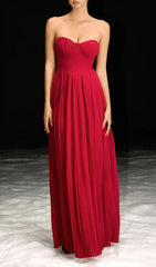 Necalli Strapless Pleated Maxi Dress