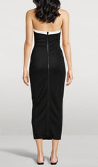 Bijou Rose Jacquard Halter Midi Dress