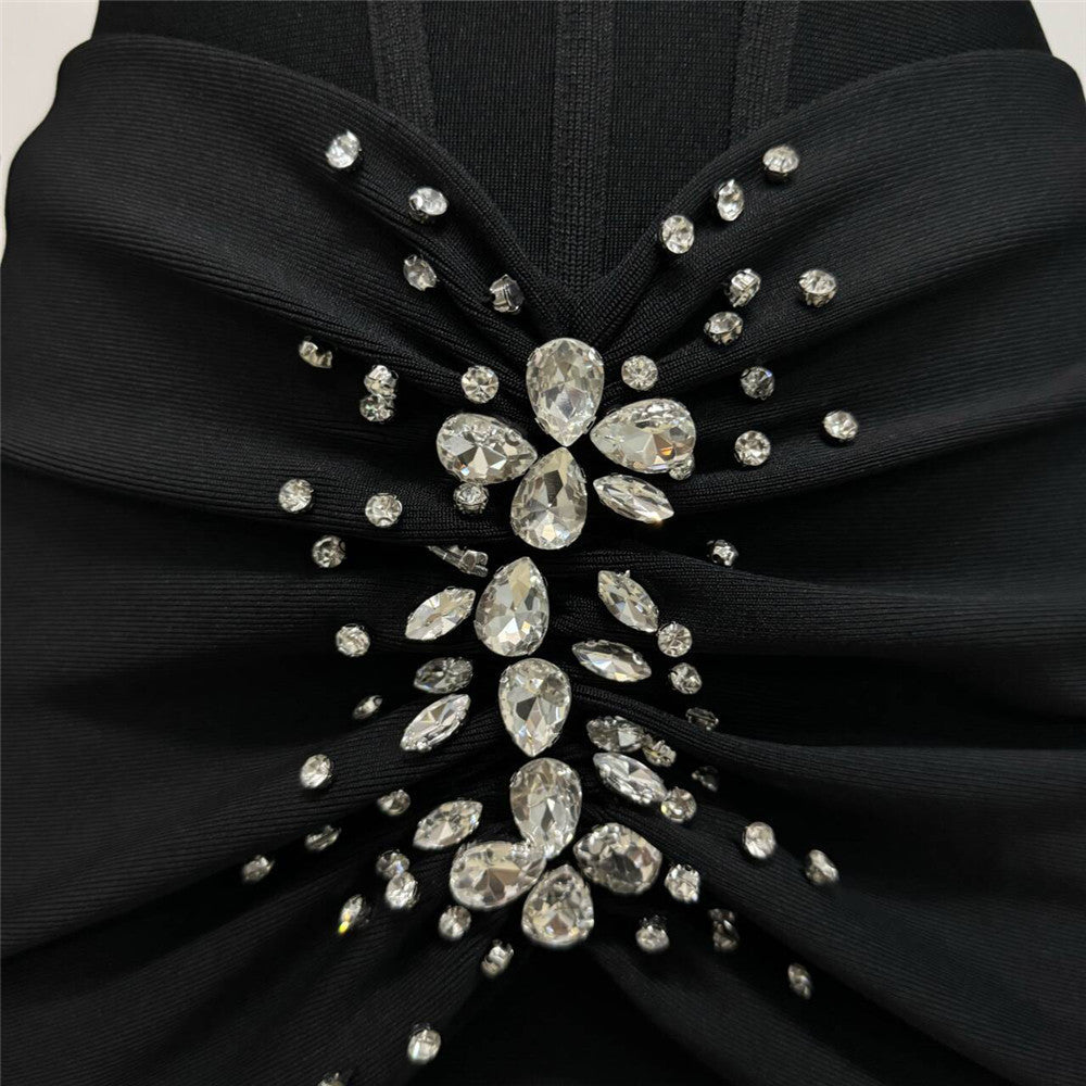 Felicja Diamante Long Sleeve Maxi Gown