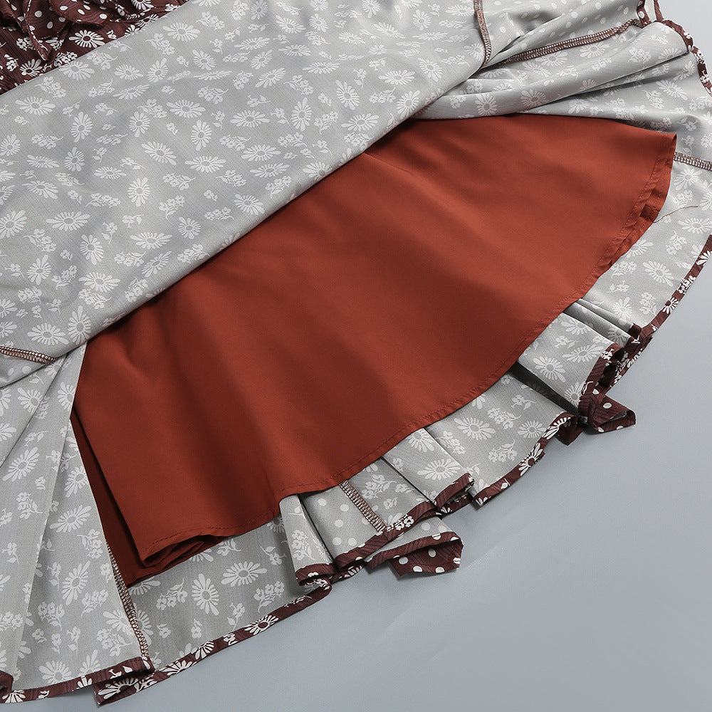 Jalena Coffee Floral Mini Dress