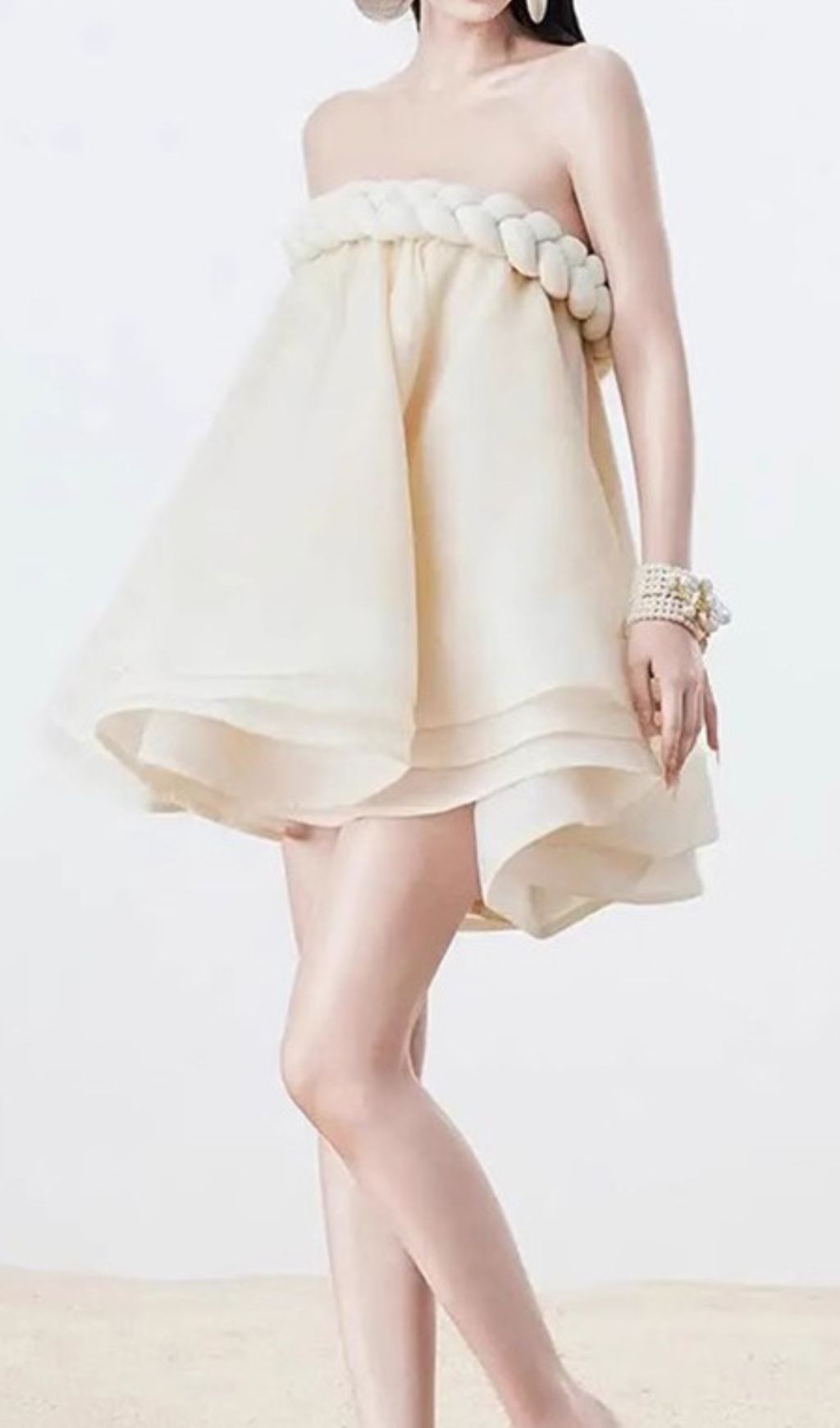 Gal Braided Strapless Mini Dress