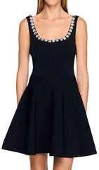 Nelya Embellished Knit Mini Dress