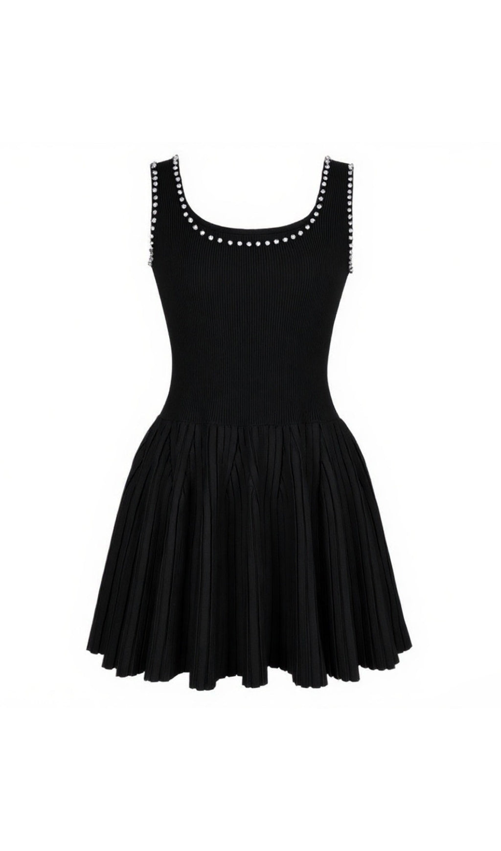 Greydon Diamante Ribbed Knit Mini Dress
