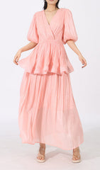 Elana Romantic Puff Sleeve Maxi Dress