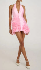Esme Pink Halter Mini Dress