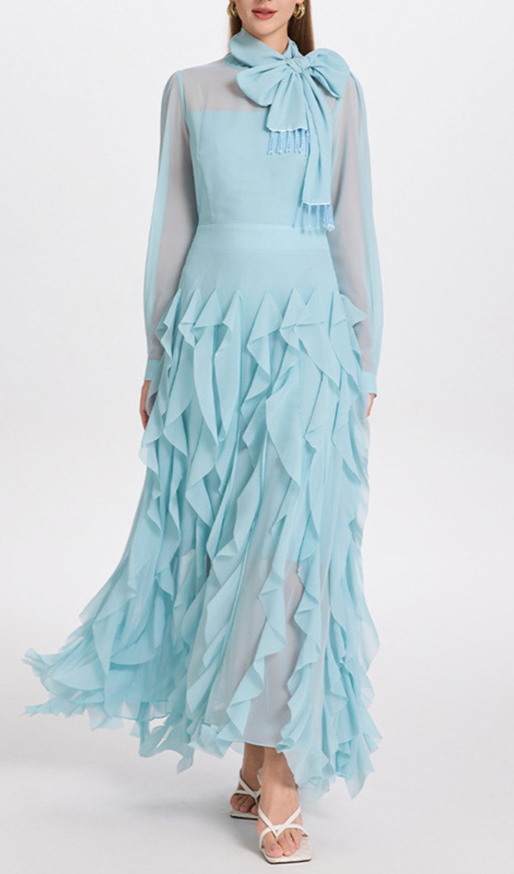 Isaak Ethereal Ruffle Maxi Gown