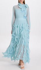 Isaak Ethereal Ruffle Maxi Gown