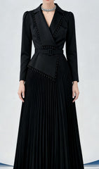 Ino Black Elegant Wrap Midi Dress