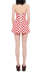 Irela Chic Gingham Halter Mini Dress