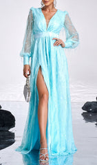 Cassiel Dazzling V-Neck Sequin Maxi Dress