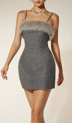Frostella Luxe Faux Fur Mini Dress