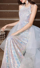 Cosette Dazzling Halter Sequin Maxi Dress