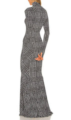 Gilmore Chic Plaid Turtleneck Maxi Dress