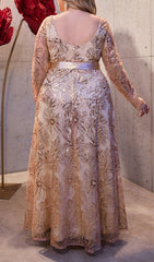 Ioanna Dazzling Rose Gold Sequin Plus Size Maxi Dress