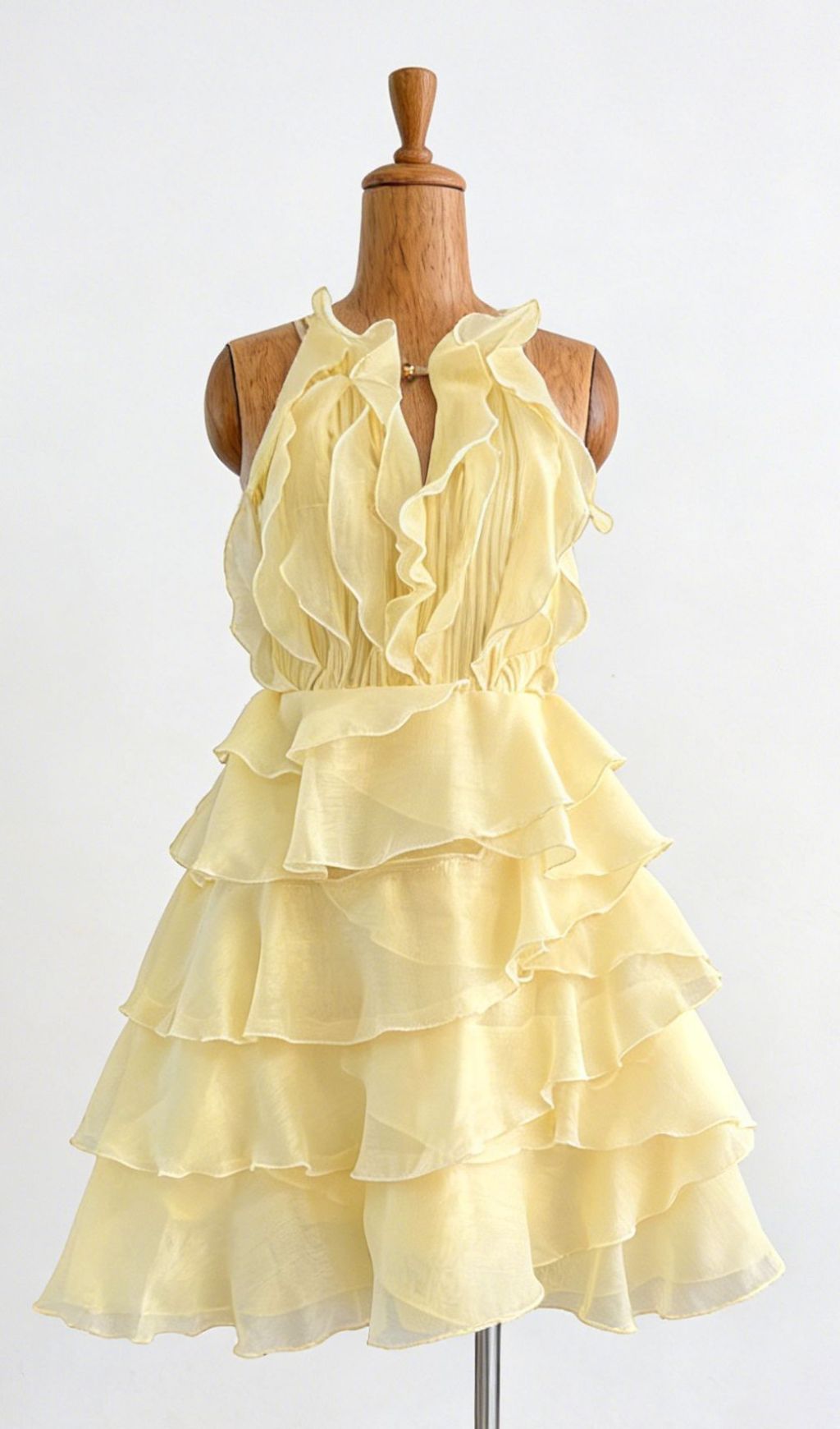 Kadyn Chic Pink Halter Ruffle Mini Dress