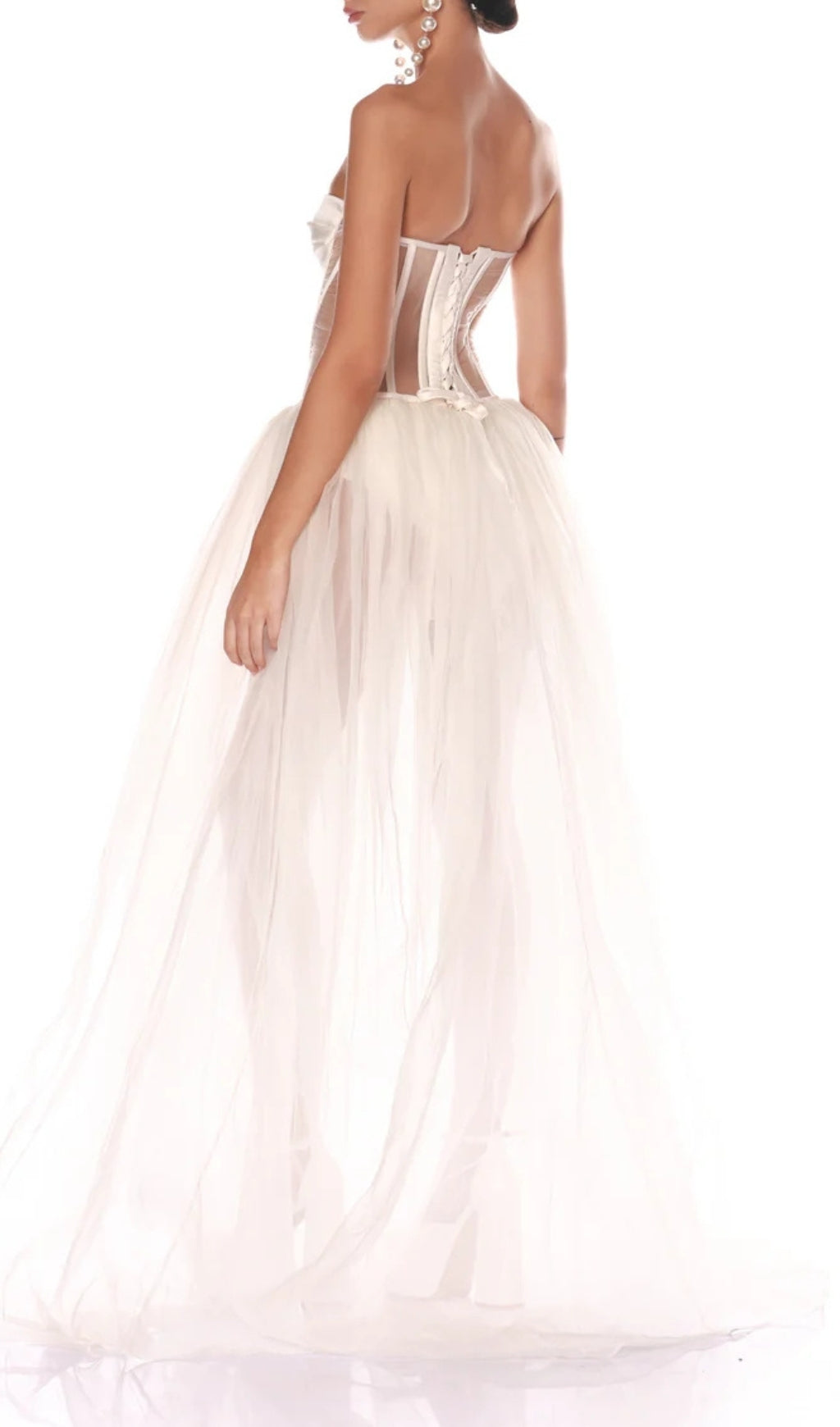 Baya Ethereal White Strapless Corset Maxi Gown