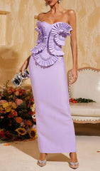 Petulah Strapless Ruched Bandage Maxi Dress