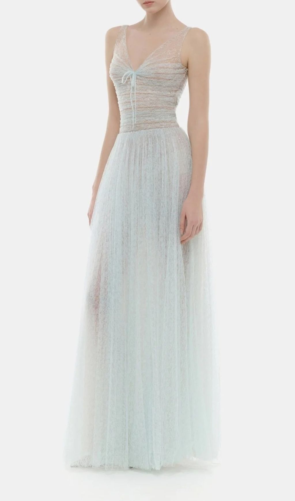 Josie Ethereal Light Blue Mesh Maxi Dress