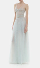 Josie Ethereal Light Blue Mesh Maxi Dress