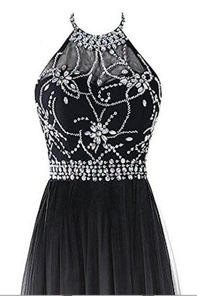 Hermoso vestido de fiesta de corte A con cuentas degradadas 