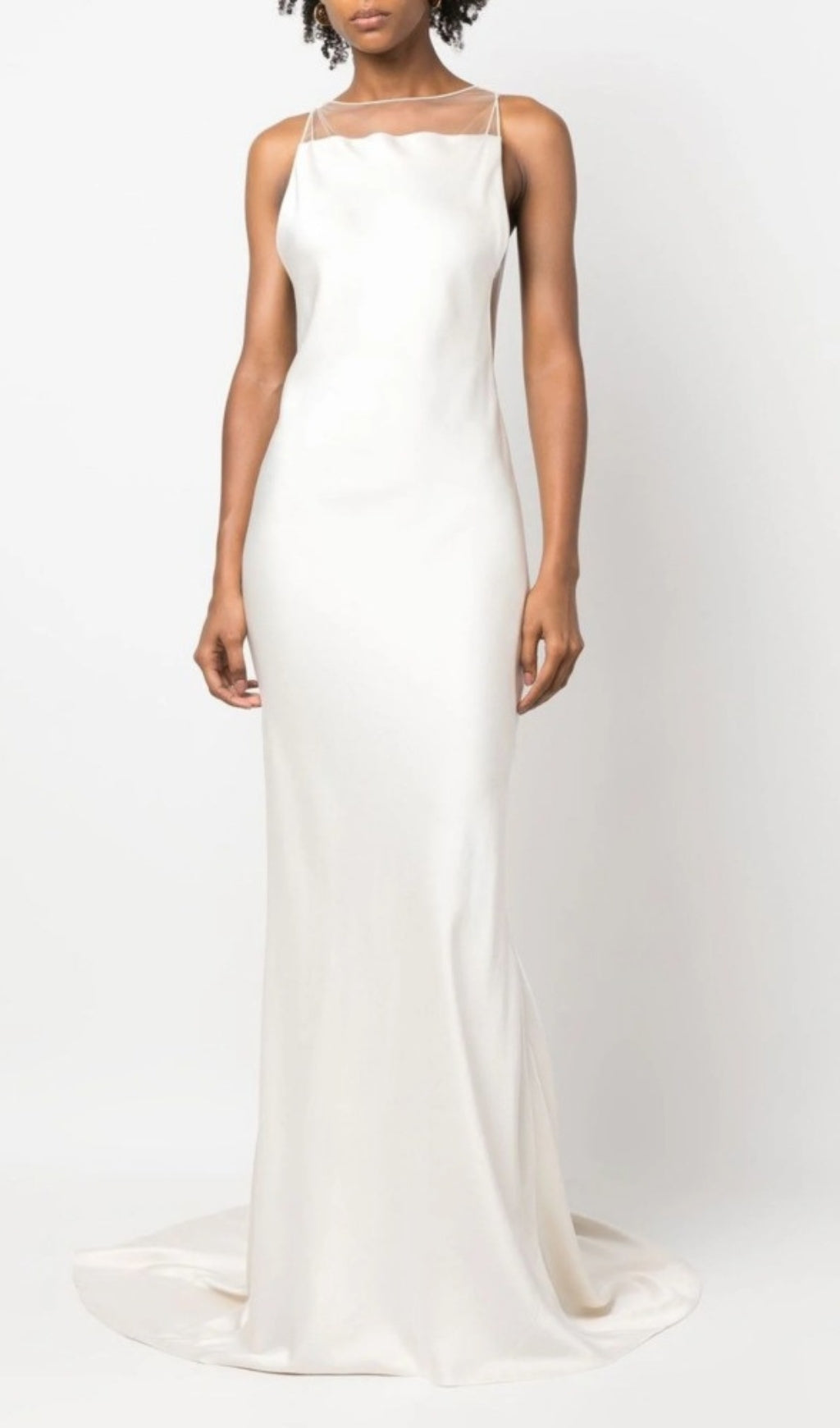 Bronia White Backless Wedding Dress