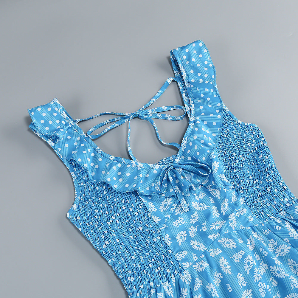 Jalena Blue Floral Mini Dress