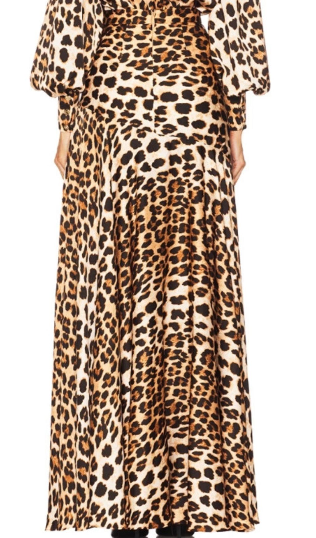 Igraine Daring Leopard Print V-Neck Maxi Dress with High Slit