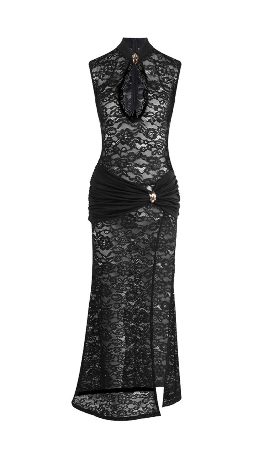 Ivana Black Lace Maxi Gown