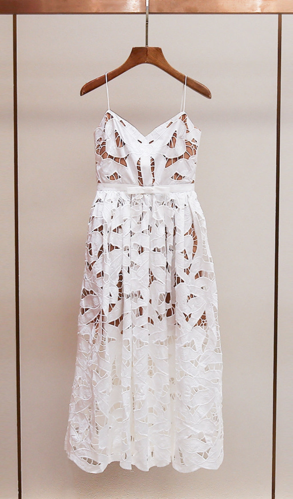 Fay White Embroidered Midi Dress