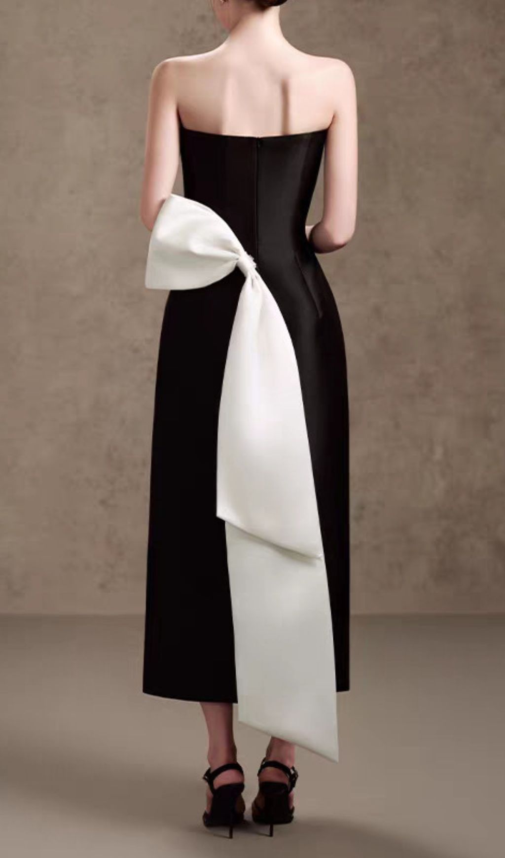 Hamlet Black Strapless Midi Dress