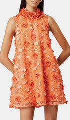 Doane Vibrant 3D Floral Sleeveless Mini Dress