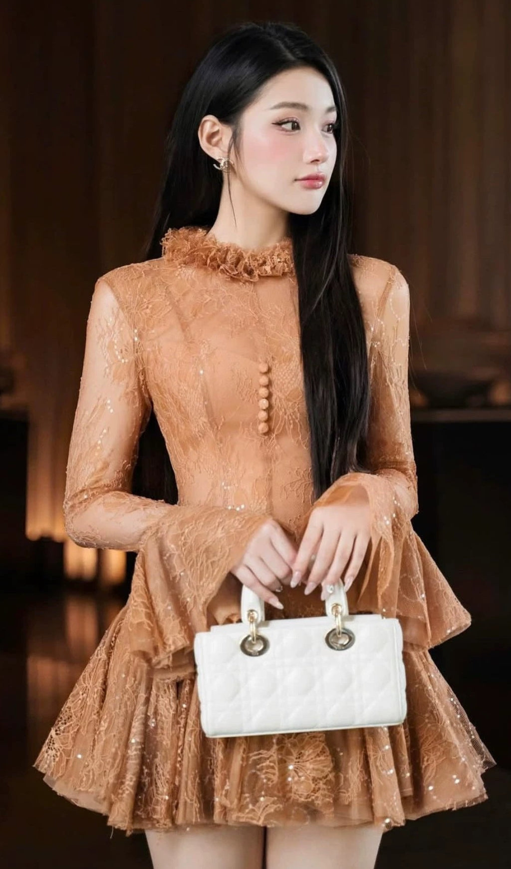 Daniyah Ethereal Lace Mini Dress