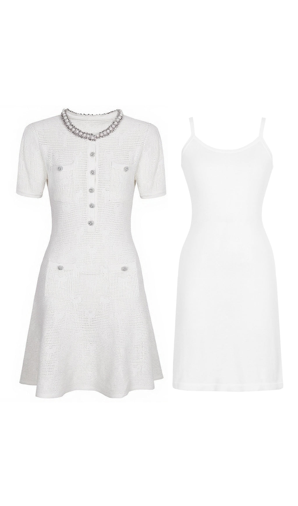 Georgina Luxe Pink Diamante Knit Mini Dress Set