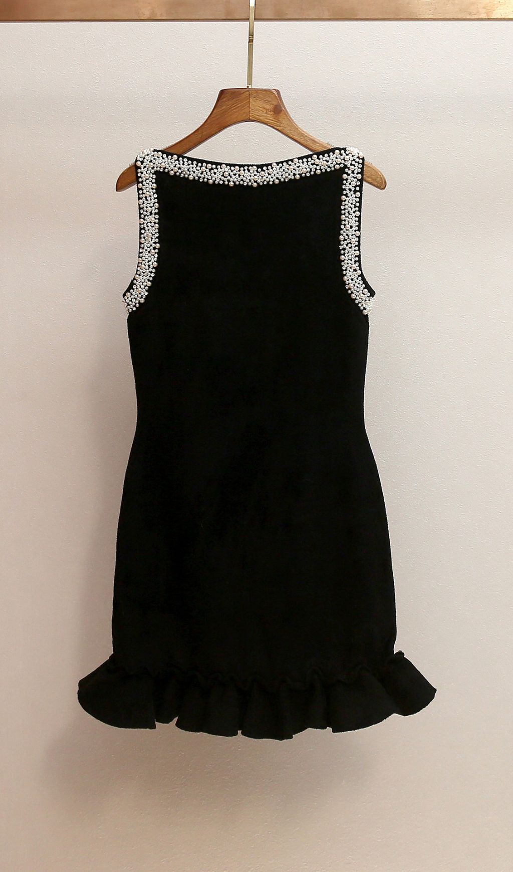 Chic Faux-Pearl Beaded Mini Dress