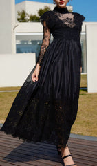 Elegant Black Lace Maxi Dress