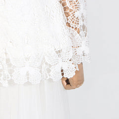 Ceyla Enchanting Sky Blue Butterfly Lace & Tulle Maxi Set