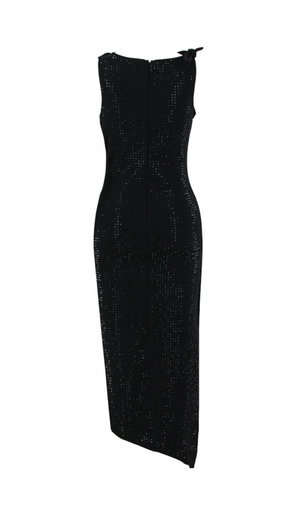 Dazzling Black Sequin Midi Dress
