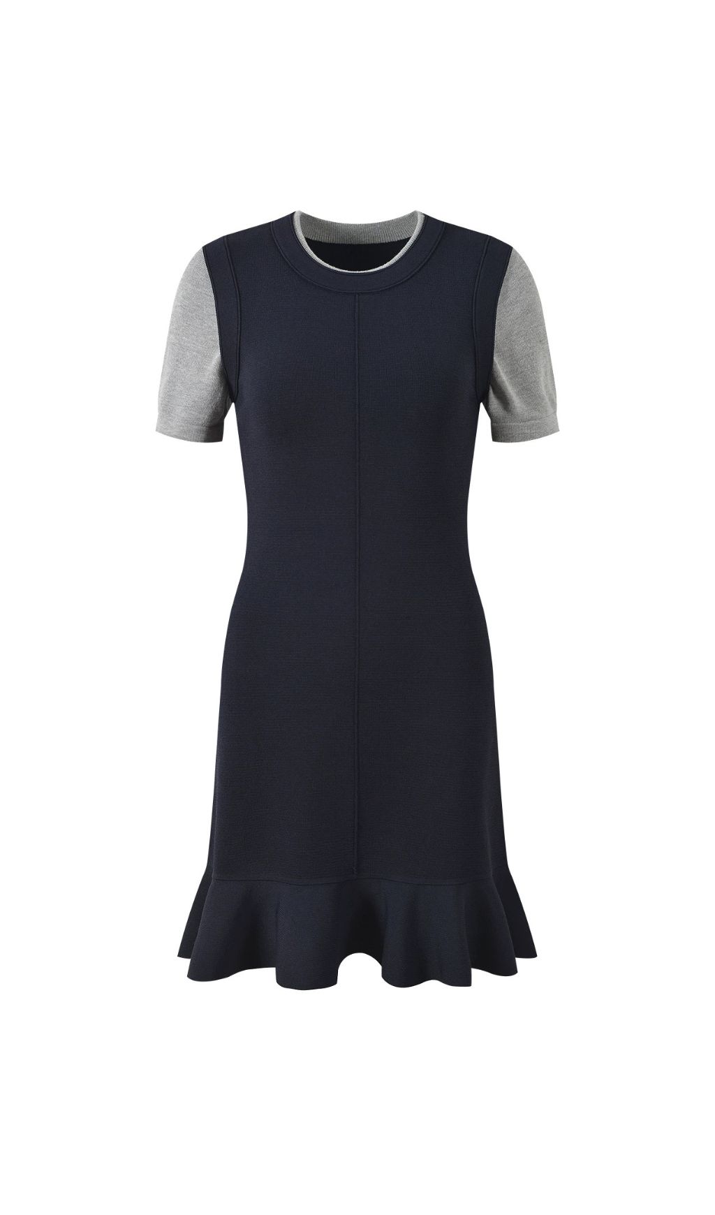 Chic Contrast Trim Short Sleeve Knit Dress