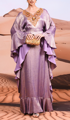 Luxe Shimmering Coraline Purple Embellished Maxi Dress