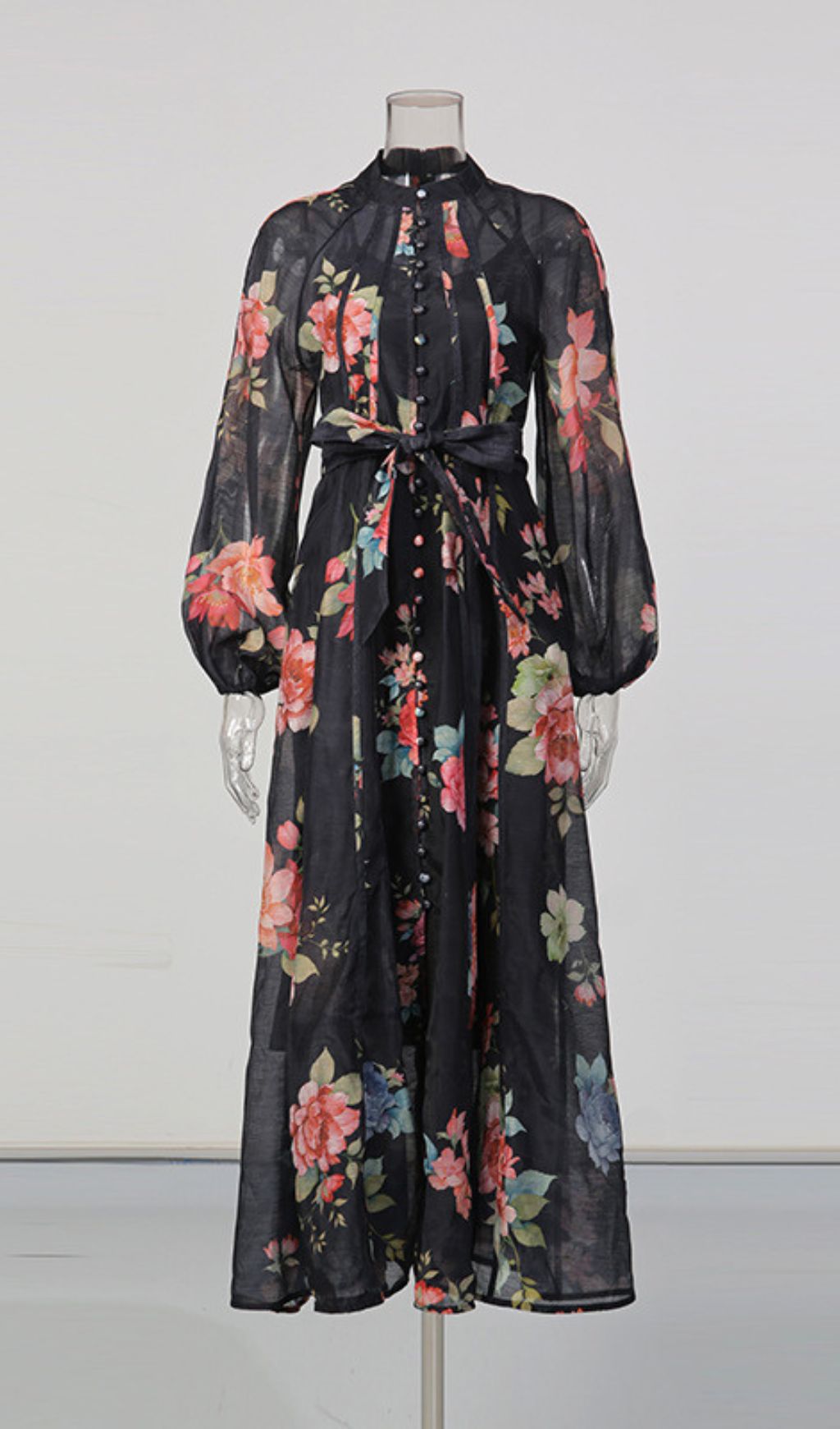Jitka Black Floral Maxi Dress