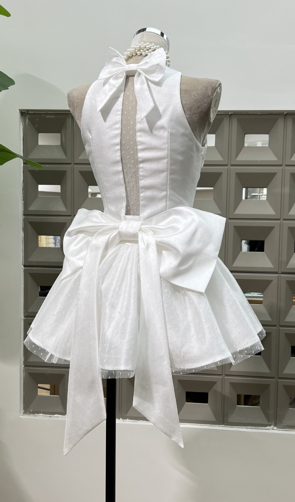 Helge Halter Bow Mini Dress