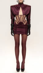 Hebe Sculpted Satin Corset Mini Dress