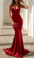 Casta V-Neck Satin Maxi Dress