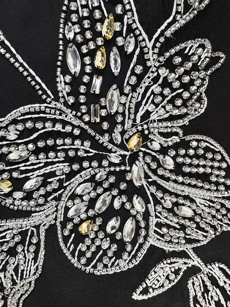 Jessica Luxury Floral Embellished Black Gown