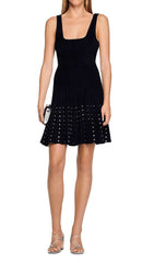 Aureline Crystal-Embellished Black Mini Dress