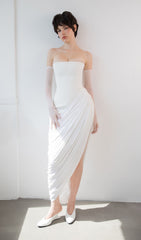 Julianne White Strapless Maxi Dress